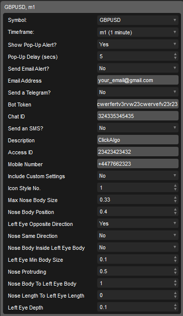 cTrader pin bar parameters